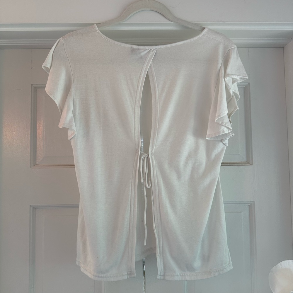 Tie Back White Tee